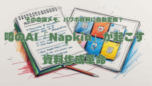 その会議メモ、パワポ資料に自動変換?噂の生成AI「Napkin」が起こす資料作成革命